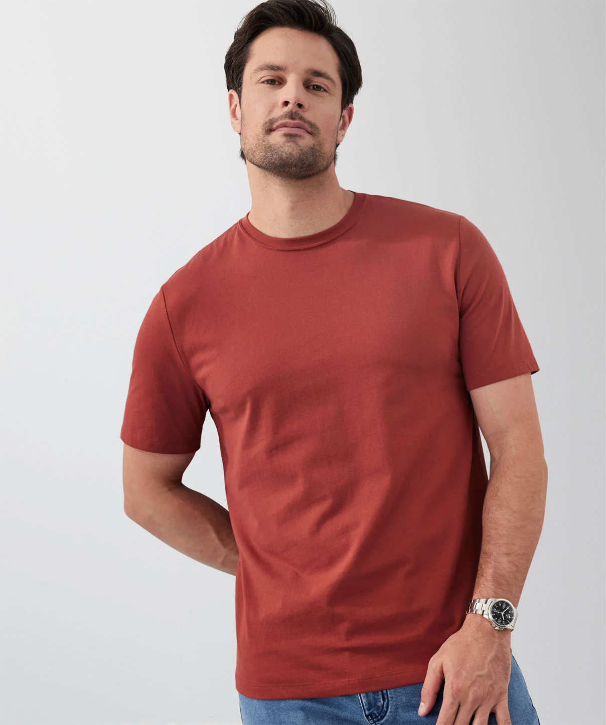 Basic Crew T-Shirt - Brick - Image 3