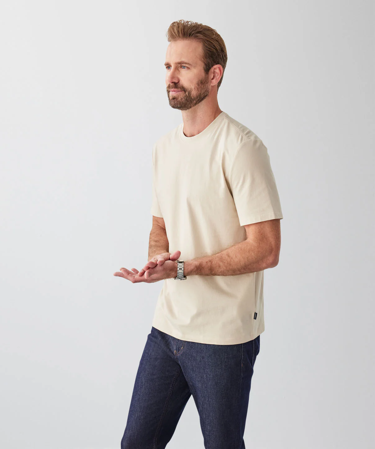 Basic Crew T-shirt - Ecru - Image 5