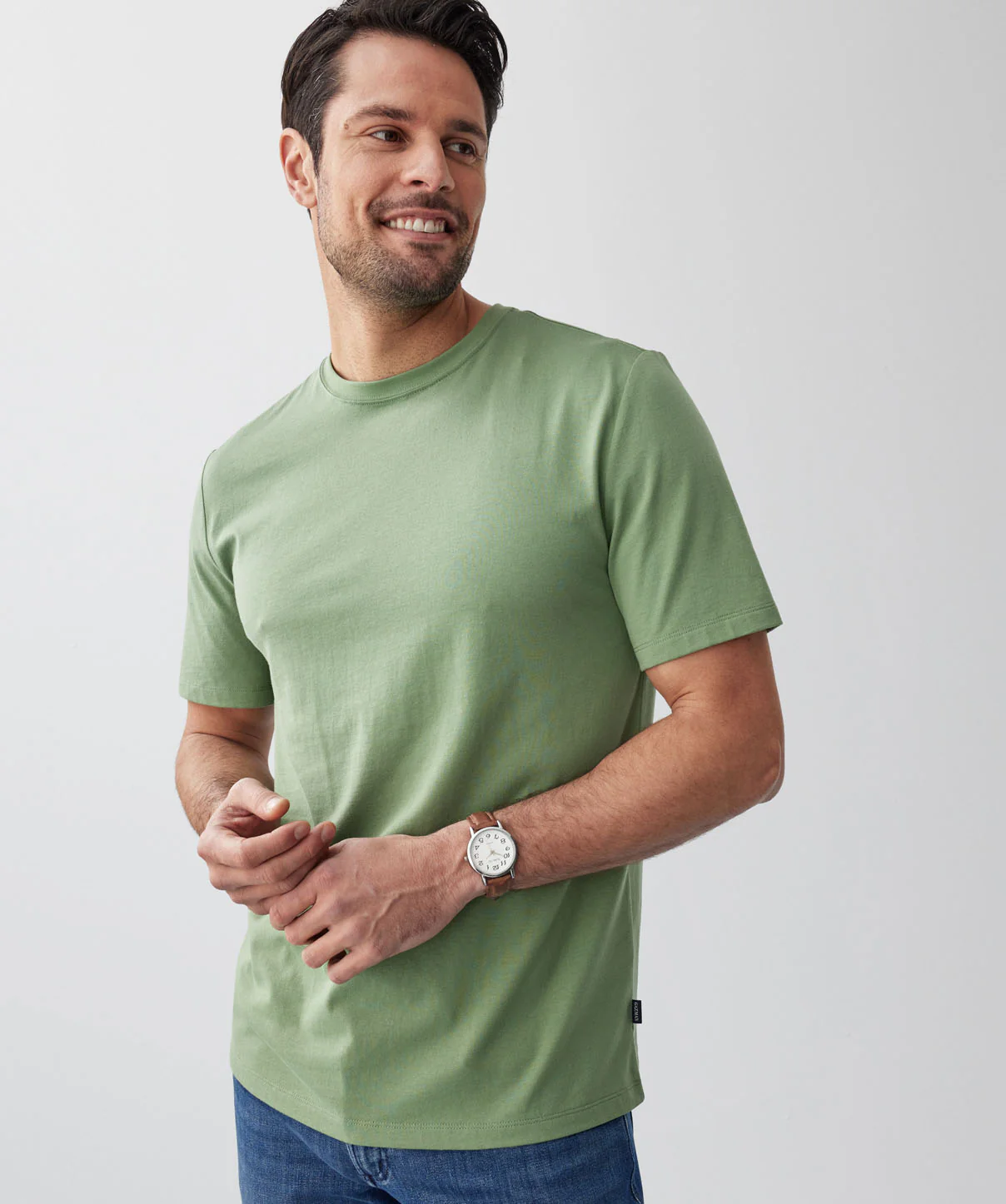 Basic Crew T-shirt - Sage - Image 4