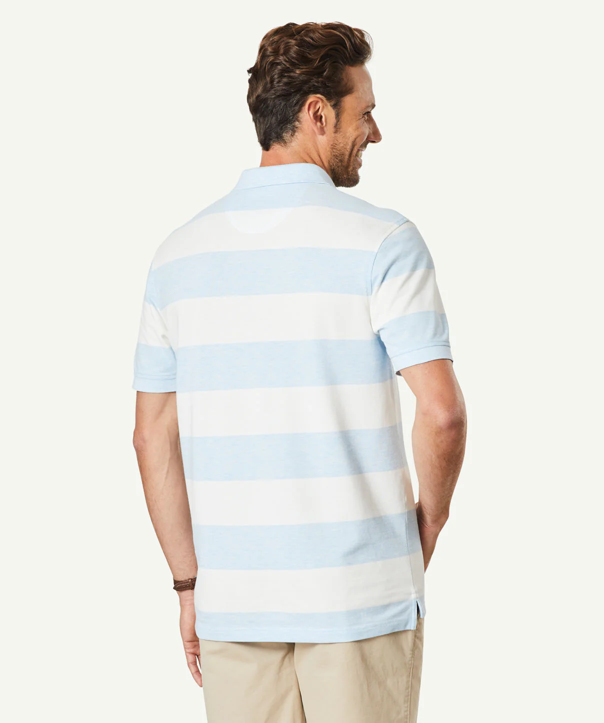 Block Stripe Polo - Blue Melange - Image 3