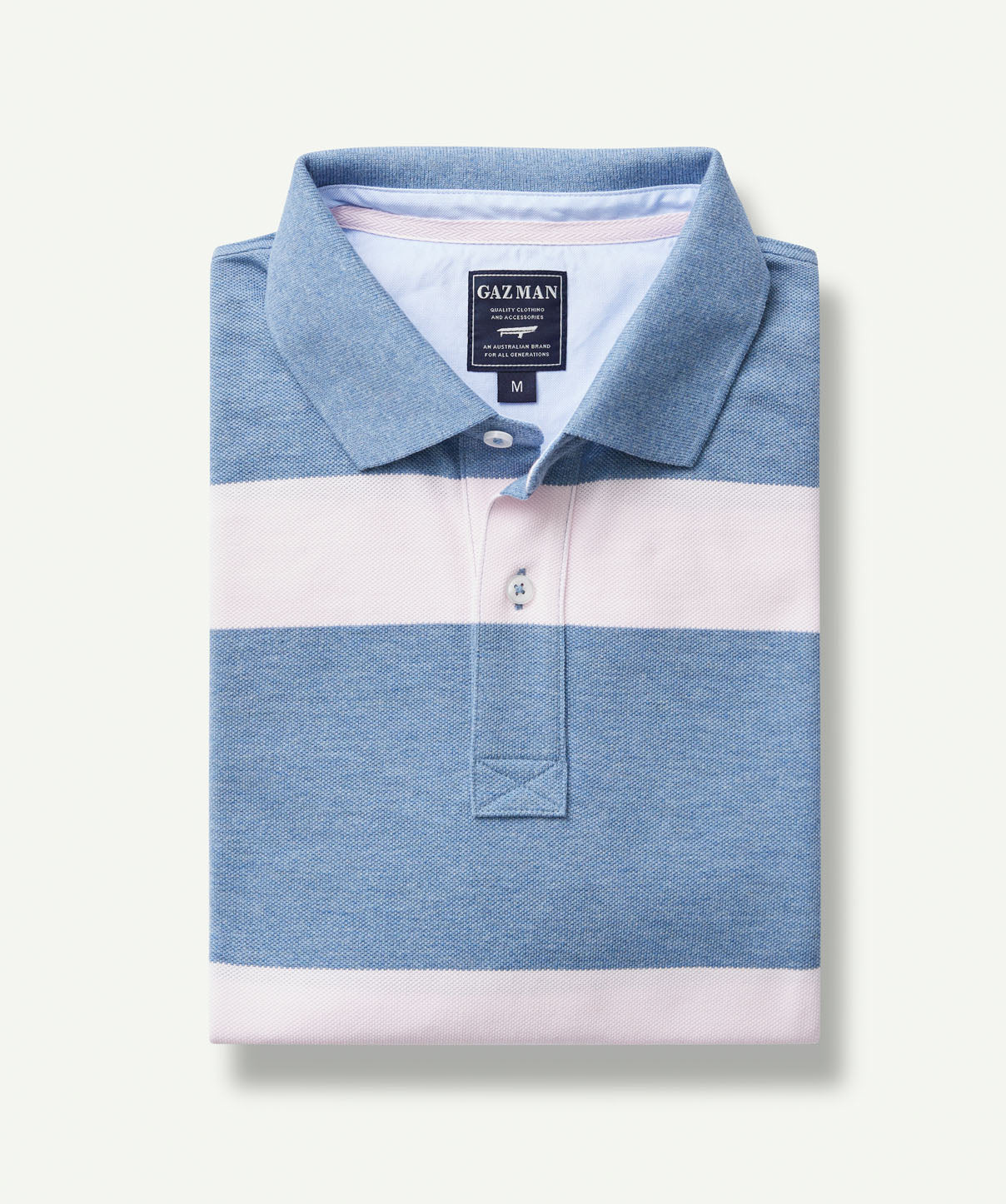Bold Stripe Polo - Pale Pink - Image 2
