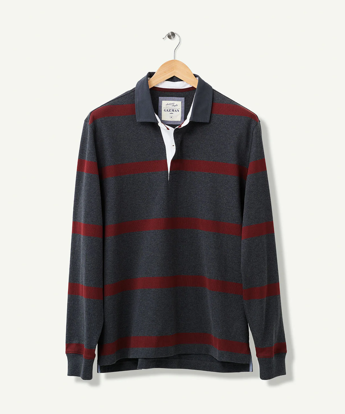 Breton Stripe Rugby Jumper - Charcoal - Image 2