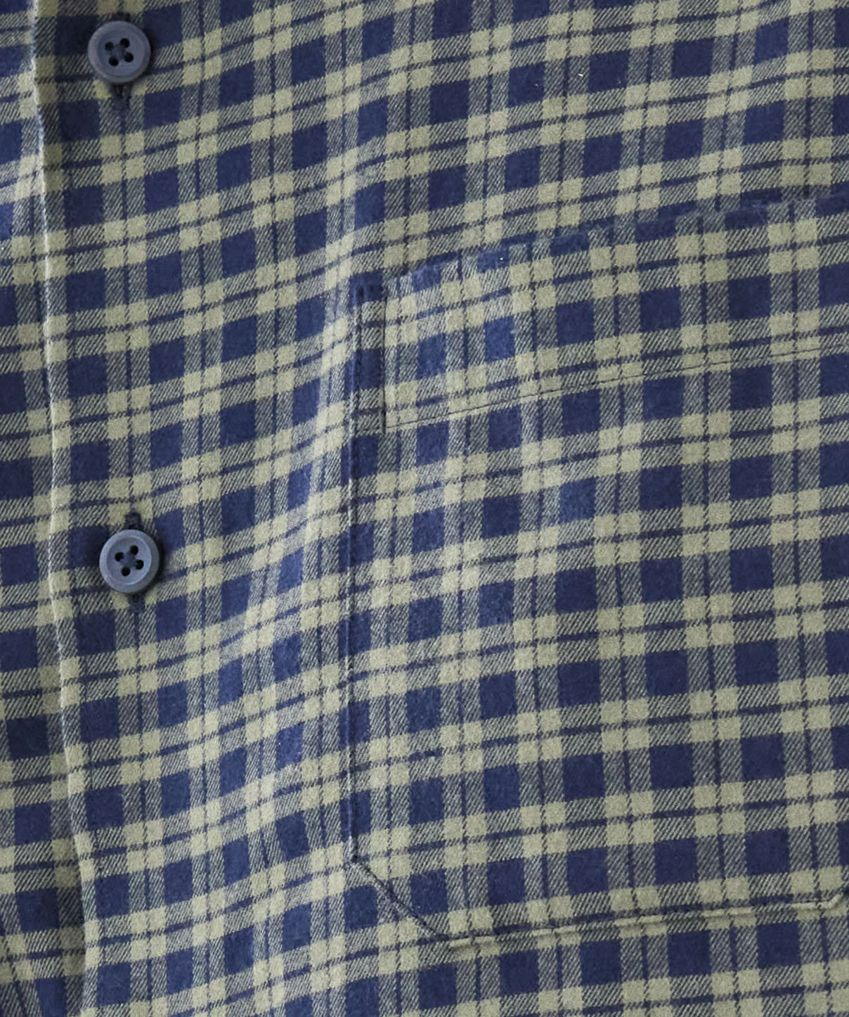 Brushed Grid Check Long Sleeve Shirt - Dark Olive - Image 6