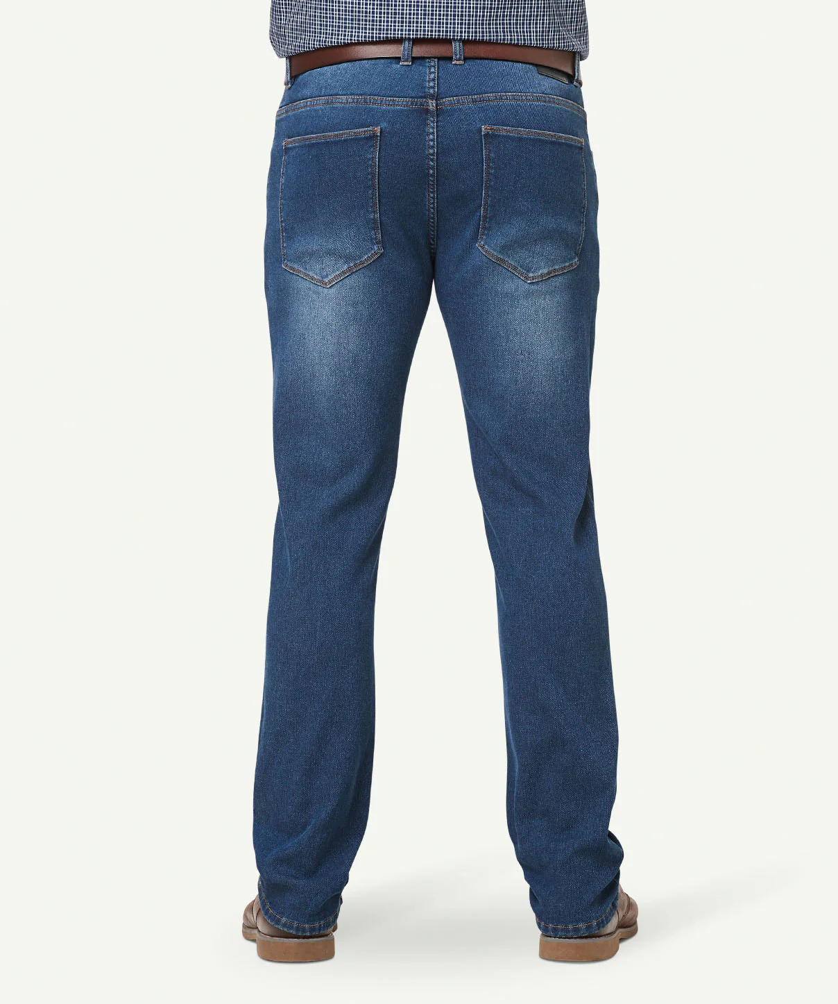 Brushed Straight Jeans - Washed Indigo - Image 4
