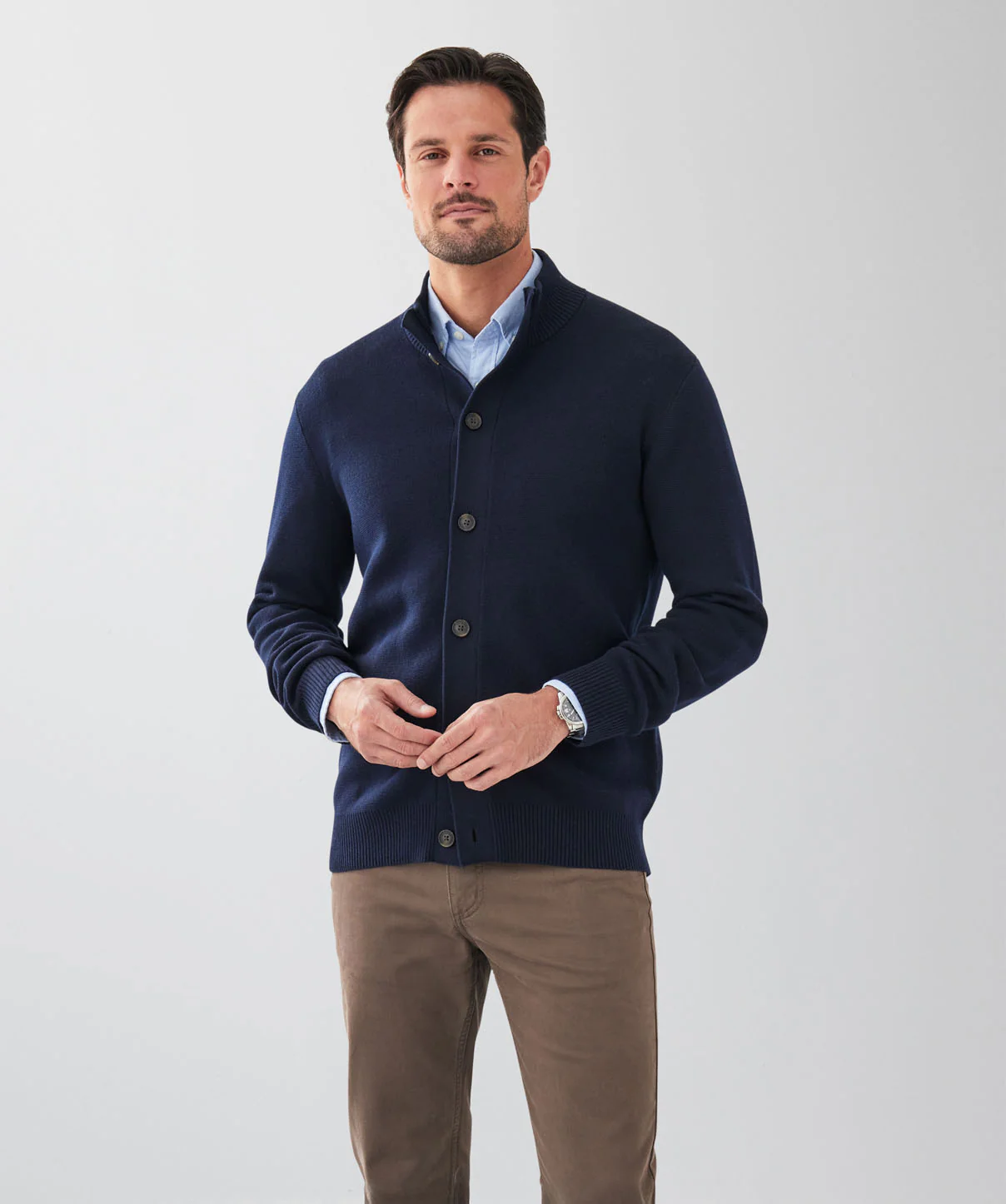 Button Through Cardigan - Navy