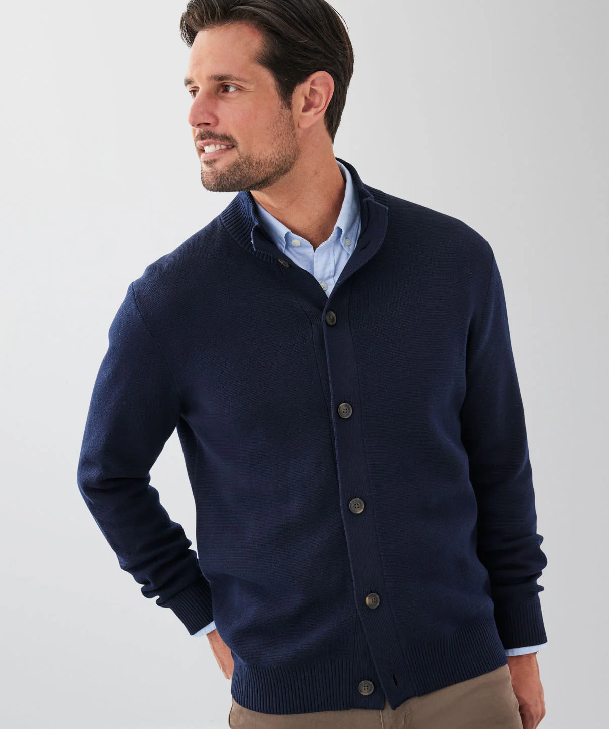 Button Through Cardigan - Navy - Image 3