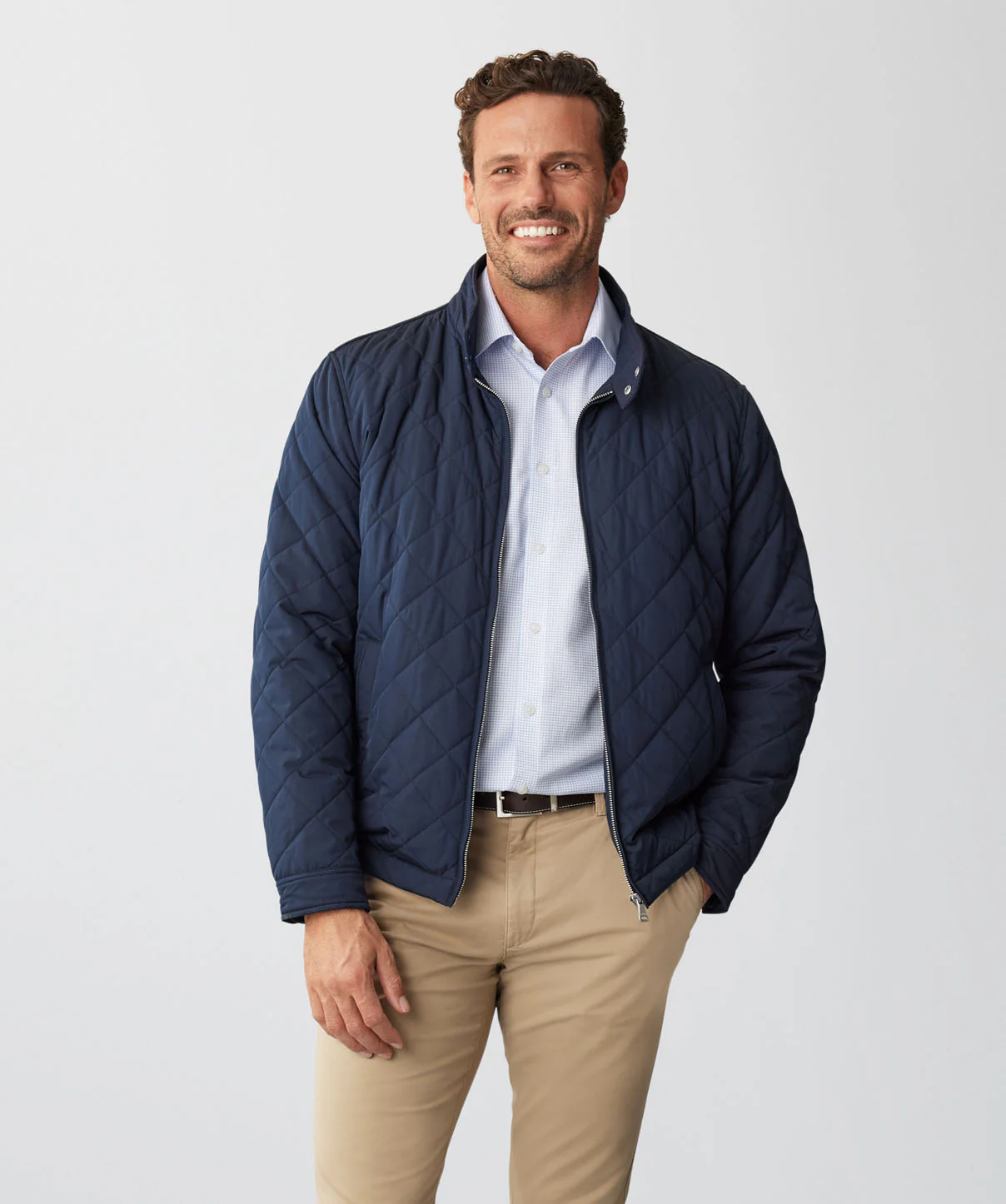Campbell Zip Harrington Jacket - Navy