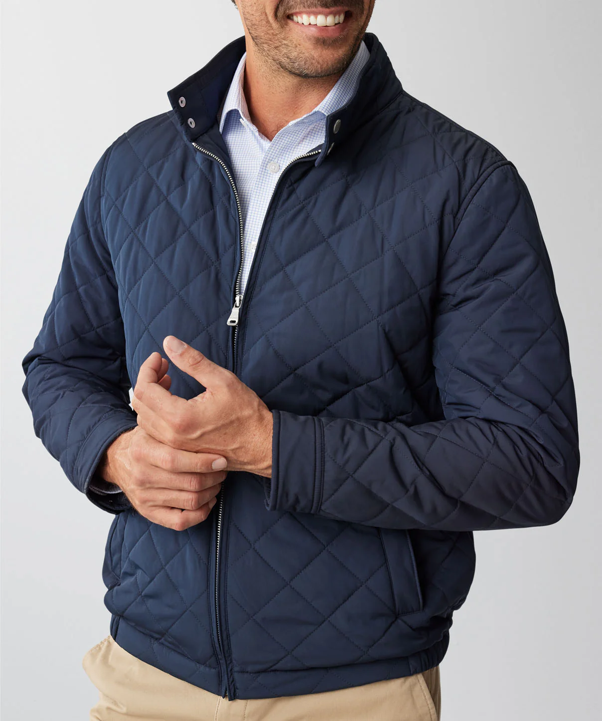 Campbell Zip Harrington Jacket - Navy - Image 4