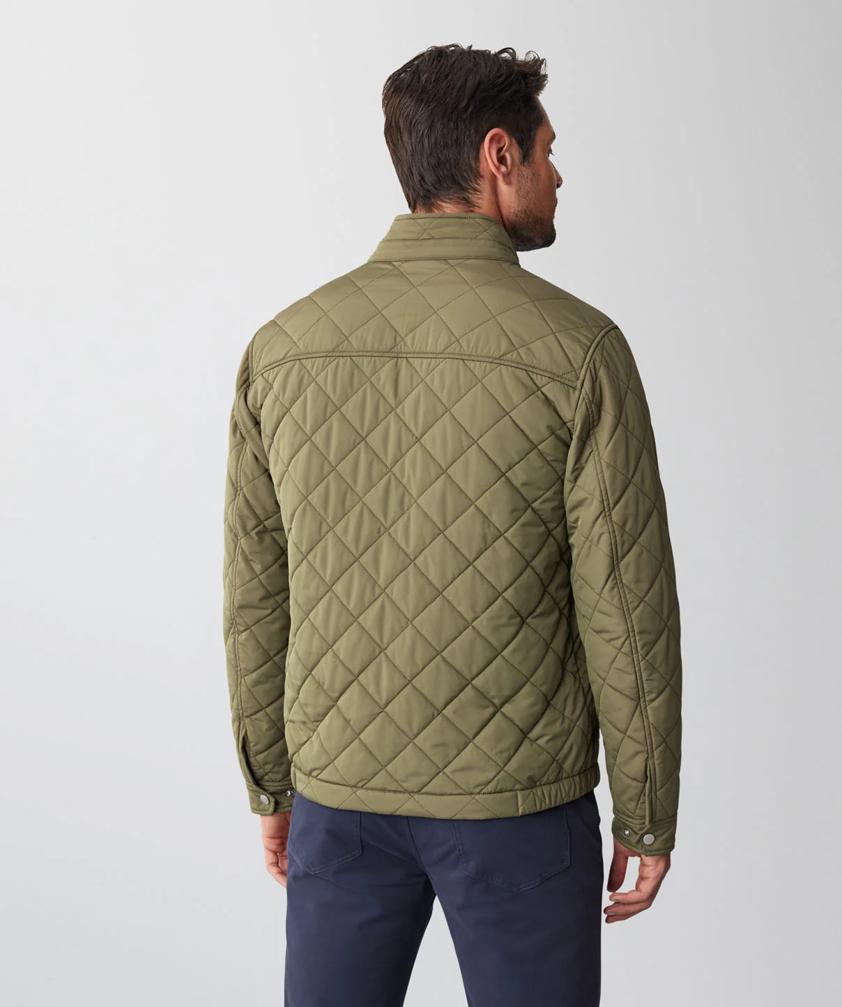 Campbell Zip Harrington Jacket - Olive - Image 3