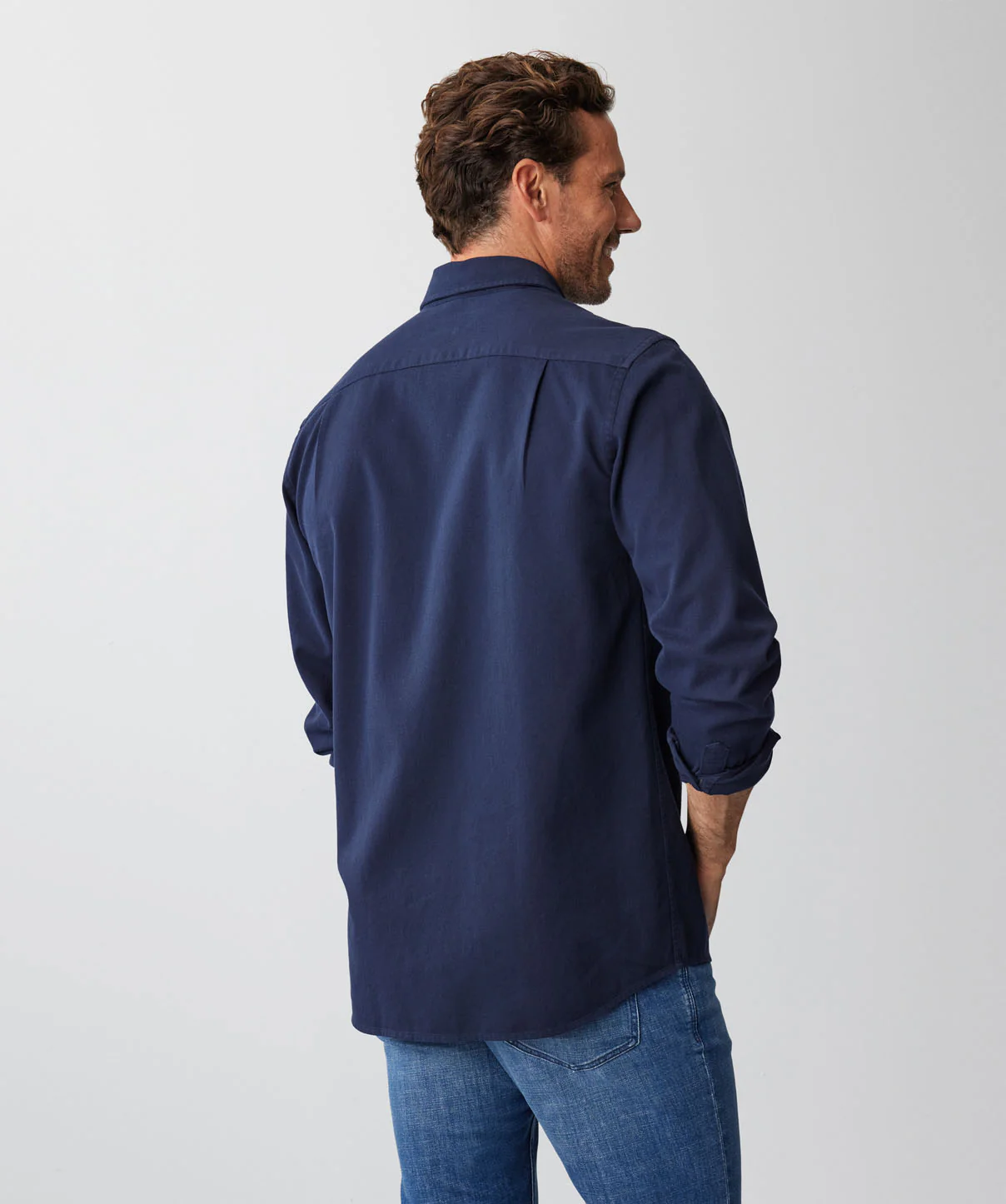 Casual Bedford Long Sleeve Shirt - Midnight - Image 3