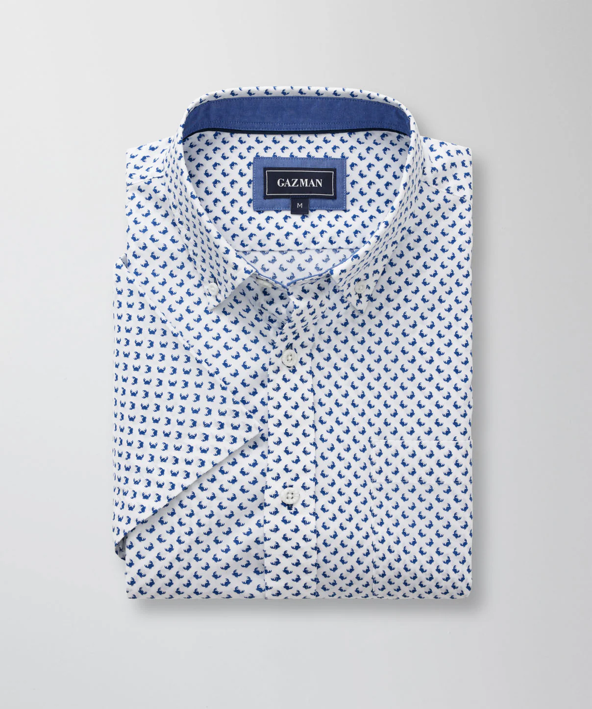 Casual Crab Print Short Sleeve Shirt - Blue - Image 2