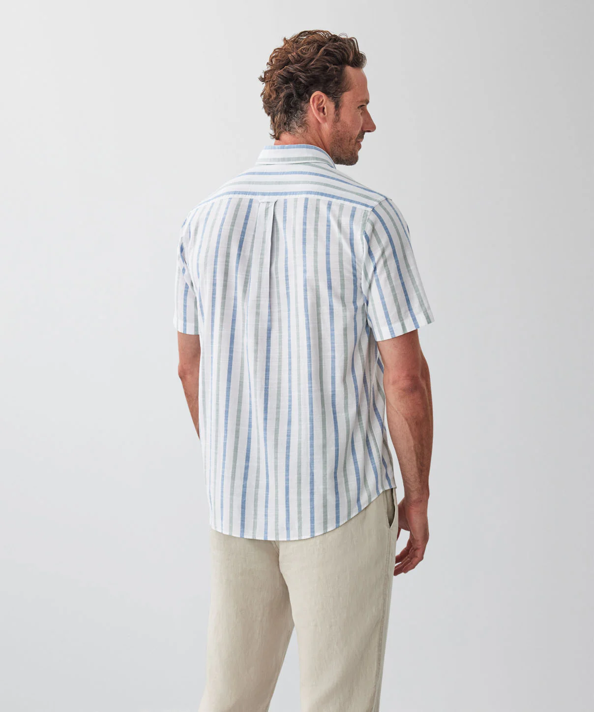Casual Deck Stripe Short Sleeve Shirt - Multi Stripe - Image 2