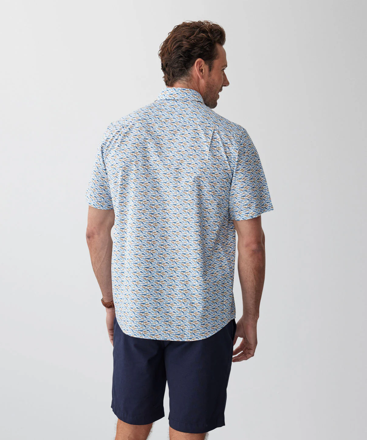 Casual Fish Print Short Sleeve Shirt - Multi - Image 3