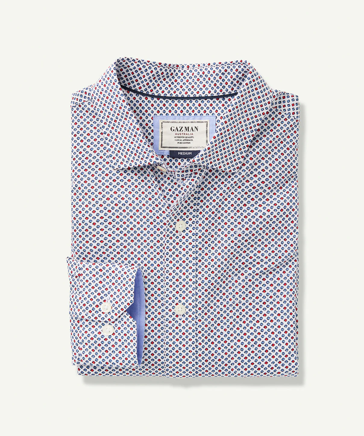Casual Geo Print Long Sleeve Shirt - White - Image 2