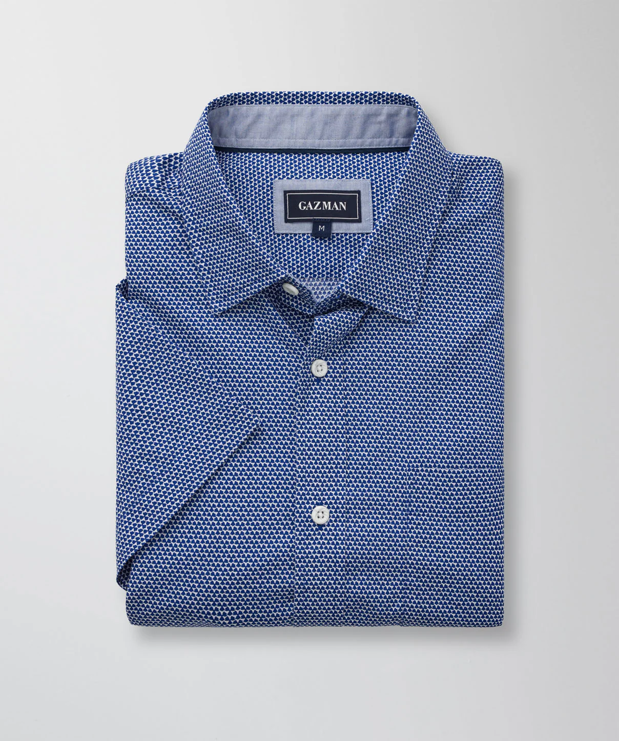Casual Geo Print Short Sleeve Shirt - Blue - Image 2