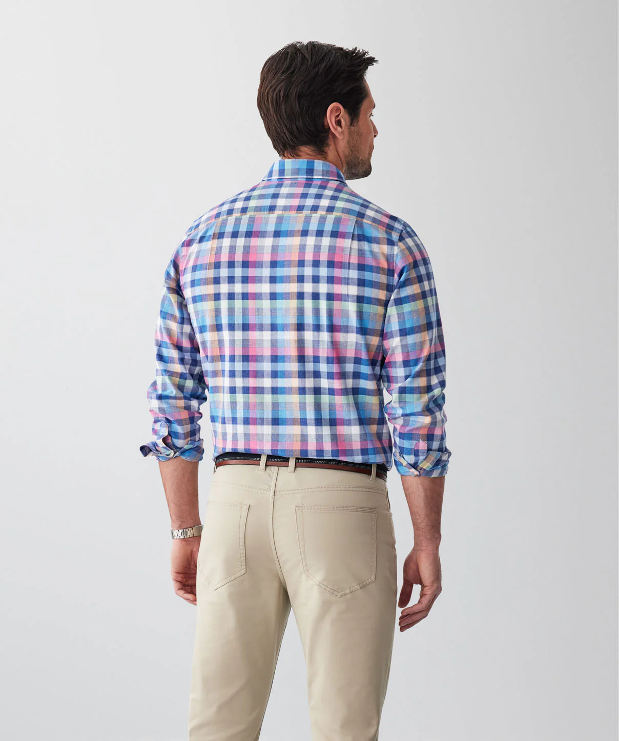 Casual Multi Check Long Sleeve Shirt - Multi Check - Image 2