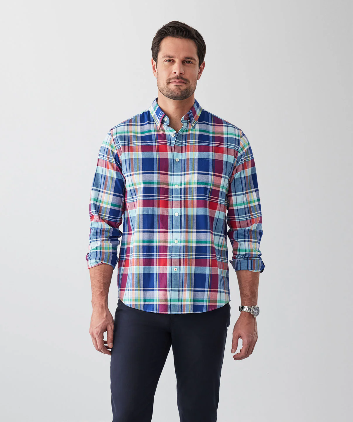 Casual Multi Check Long Sleeve Shirt - Multi