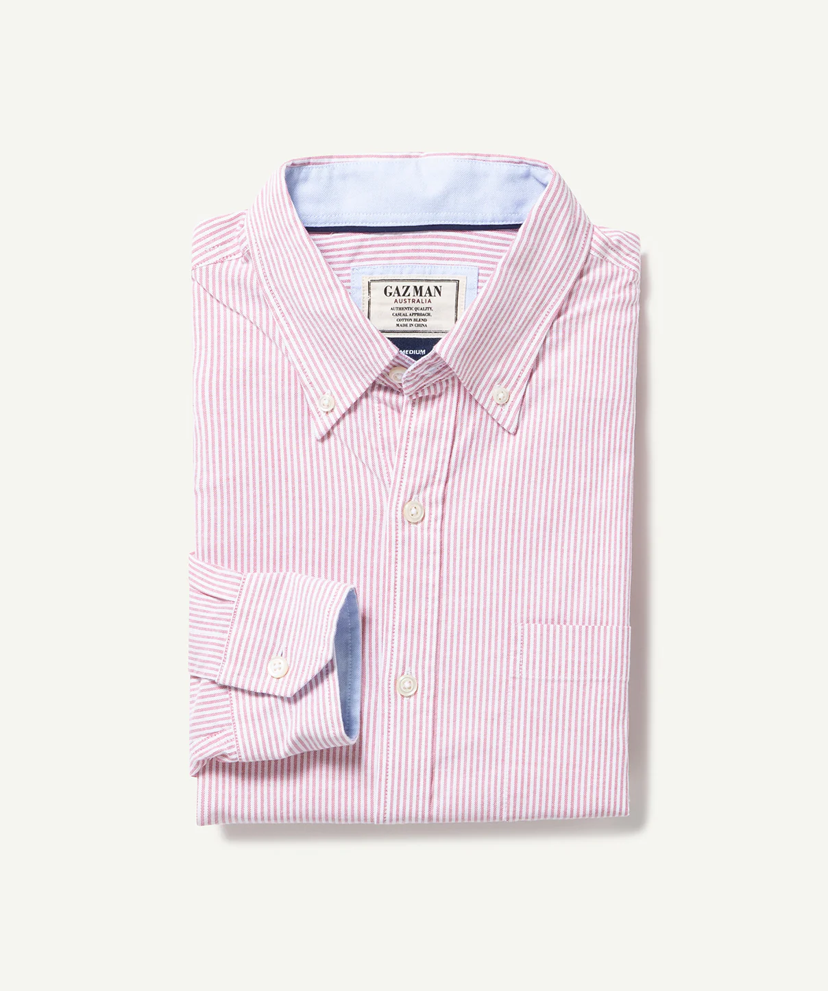 Casual Oxford Bengal Stripe Long Sleeve Shirt - Watermelon - Image 2