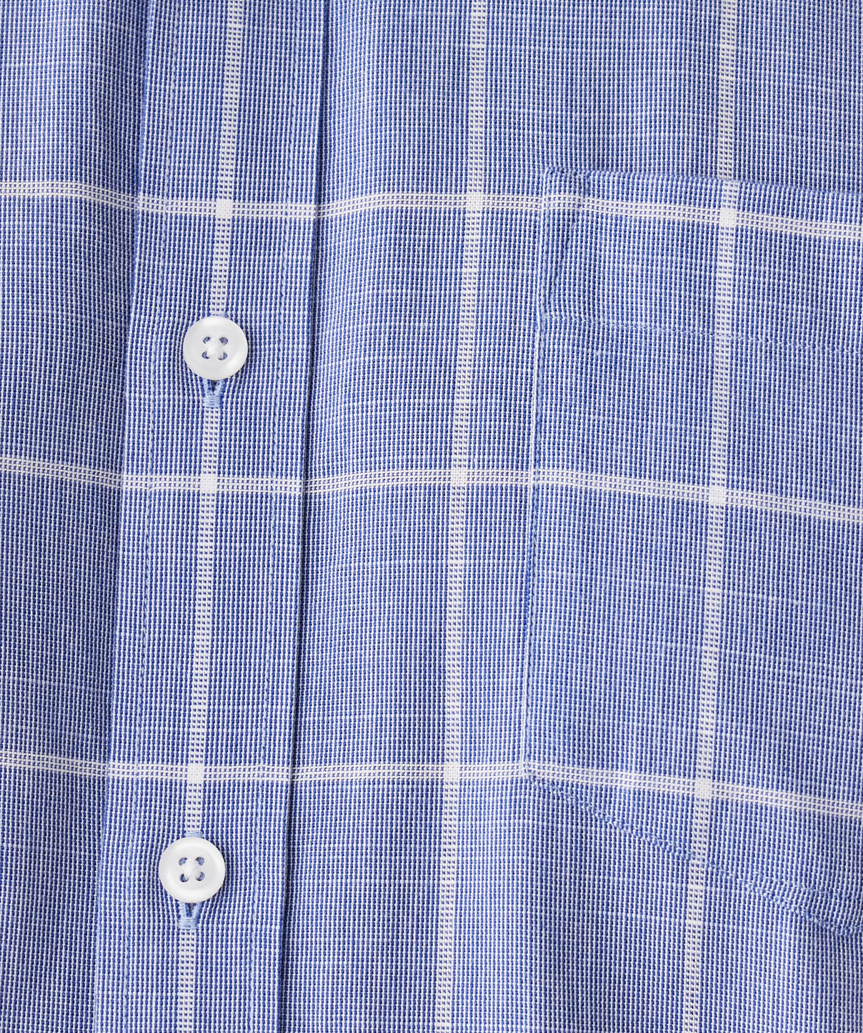 Casual Slub Check Short Sleeve Shirt - Blue - Image 7