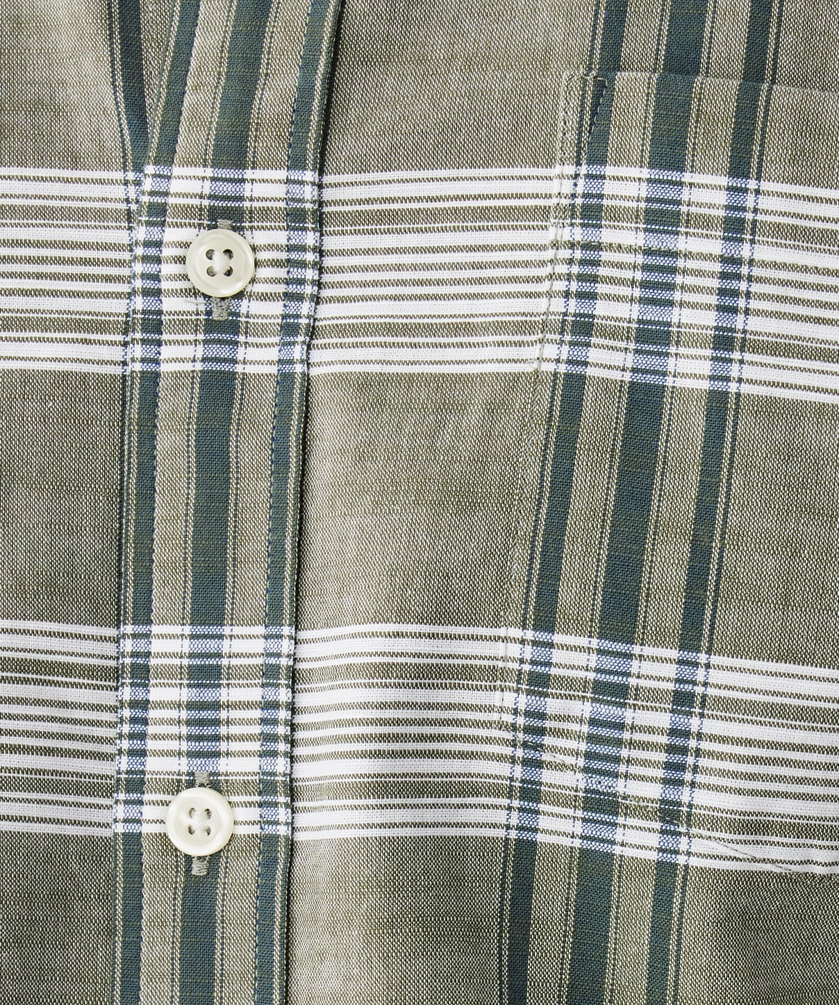 Casual Slub Multi Check Short Sleeve Shirt - Khaki - Image 6