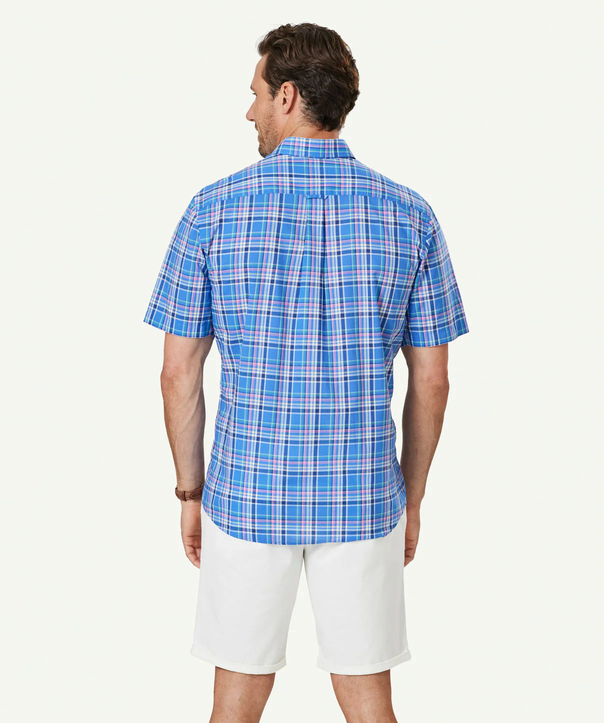 Casual Slub Multi Check Short Sleeve Shirt - Multi Check - Image 3