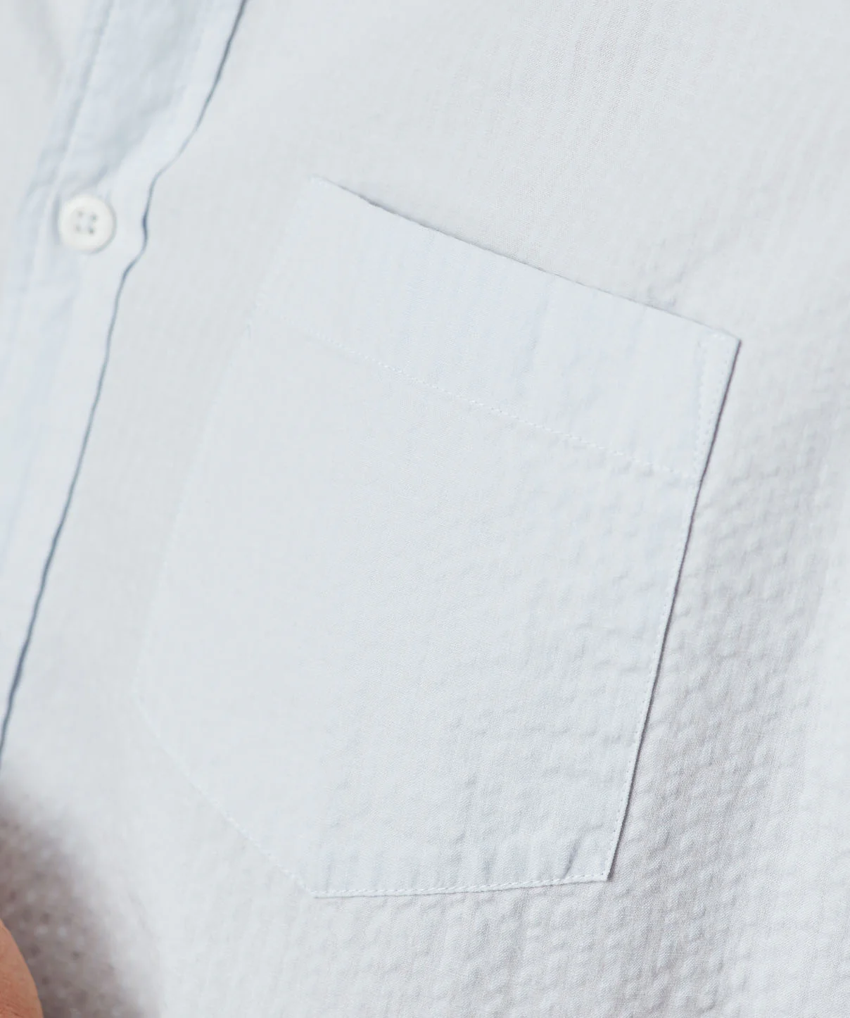 Casual Textured linen blend Plain Shirt - Sky Blue - Image 6