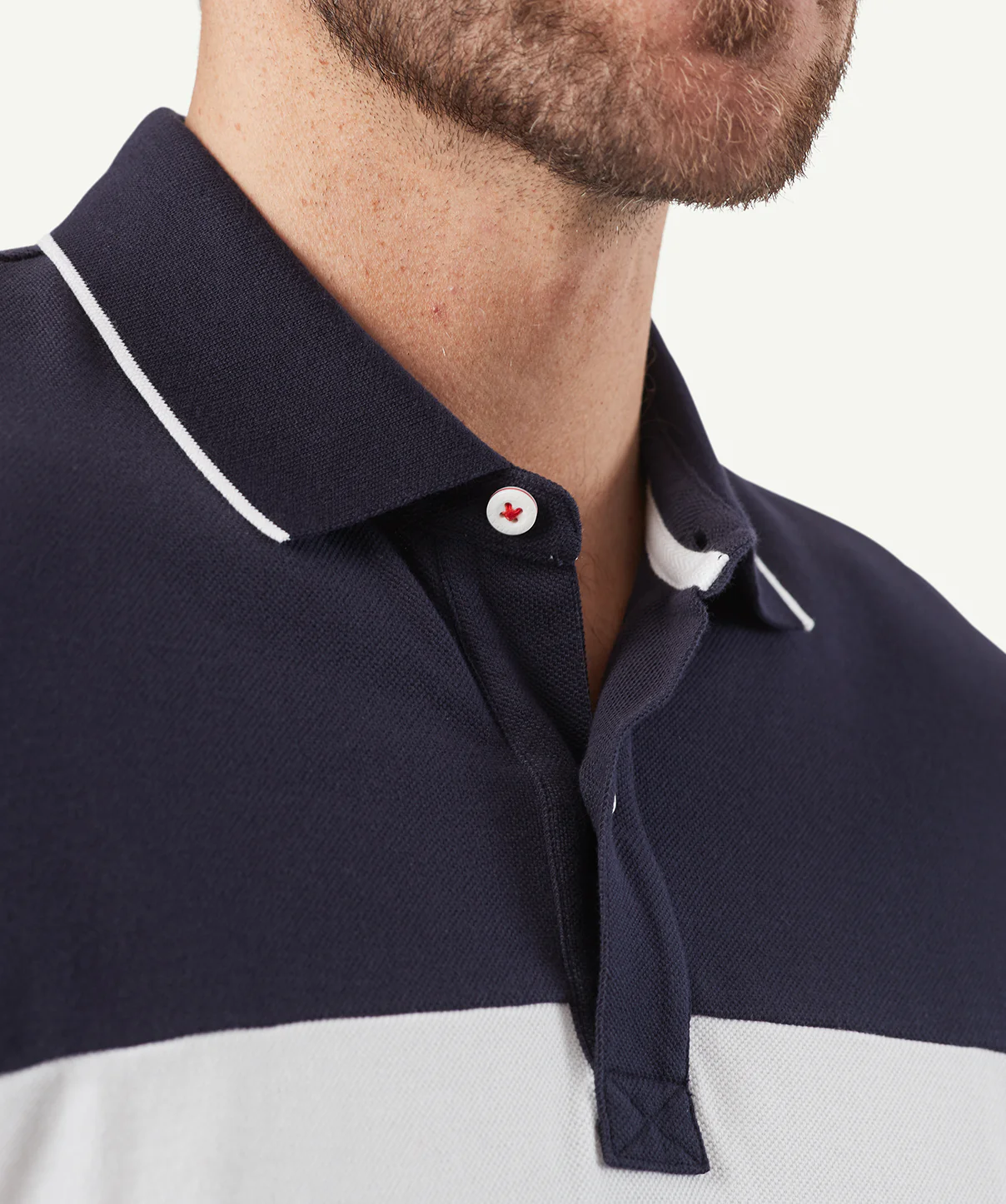 Chest Stripe Polo - Navy - Image 7