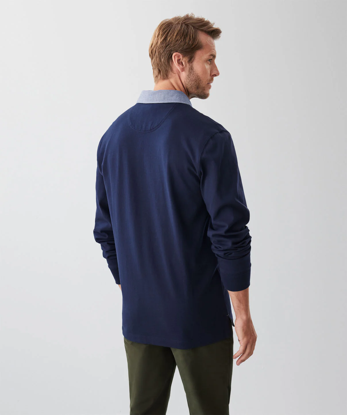 Classic Plain Rugby Jumper - Navy - Image 2