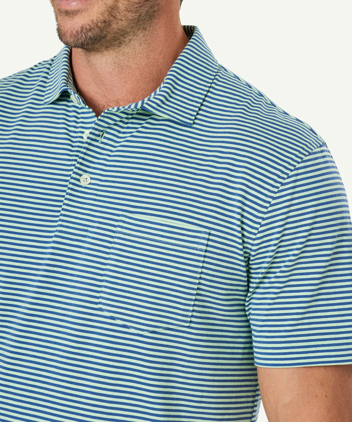 Comfort Stripe Polo - Green - Image 4