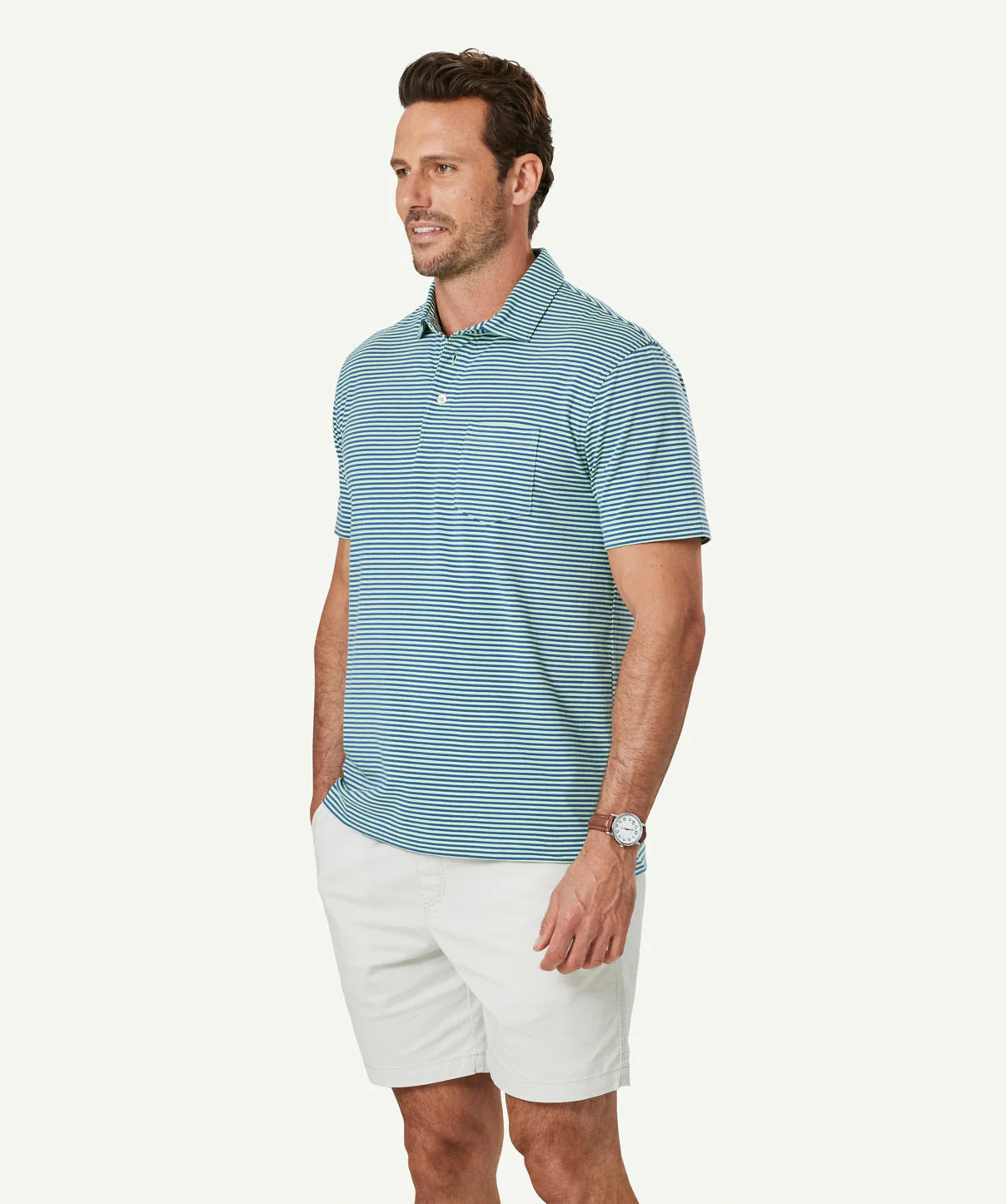 Comfort Stripe Polo - Green - Image 5