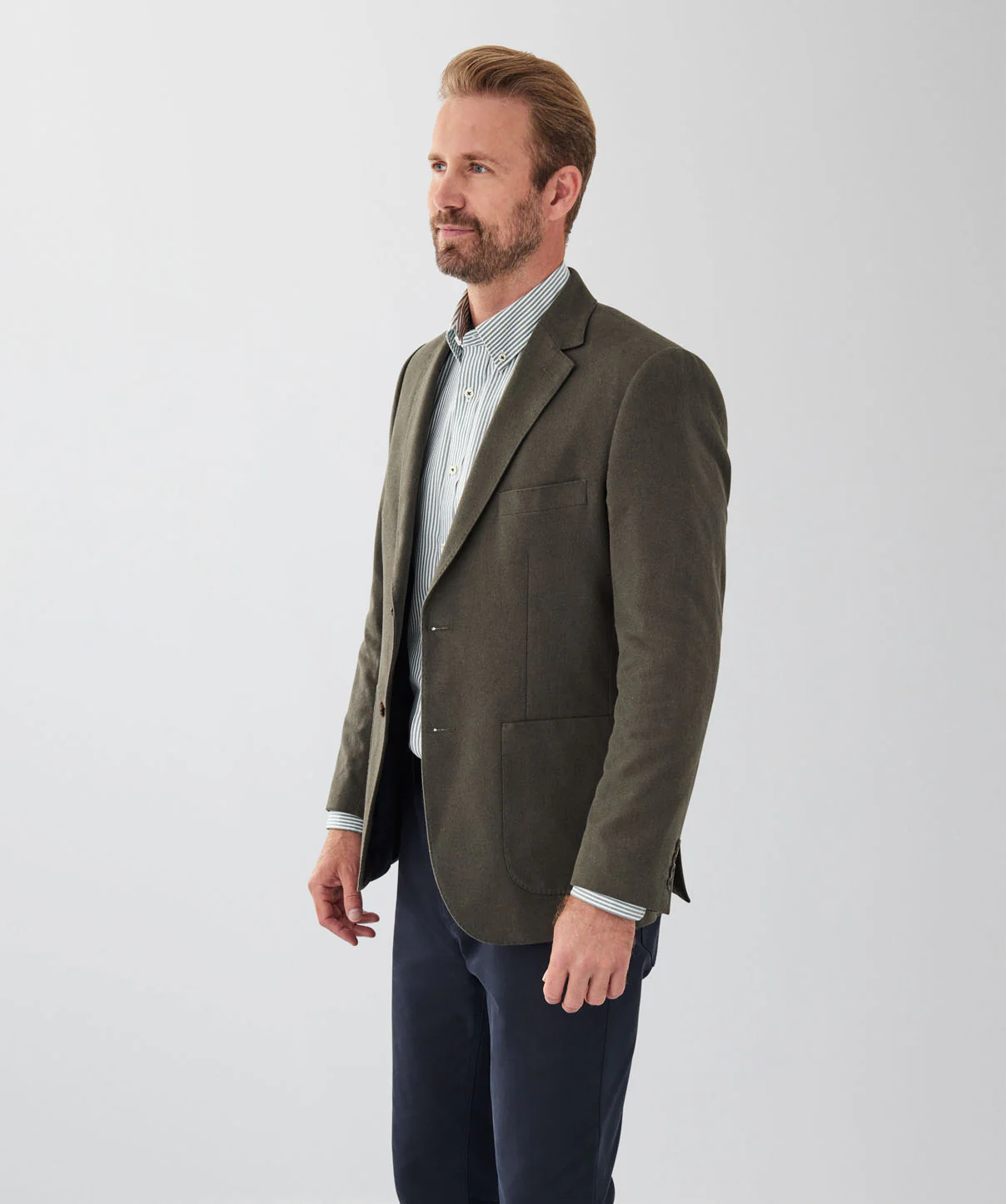 Comfort Twill Moleskin Sports Jacket - Dark Khaki - Image 5