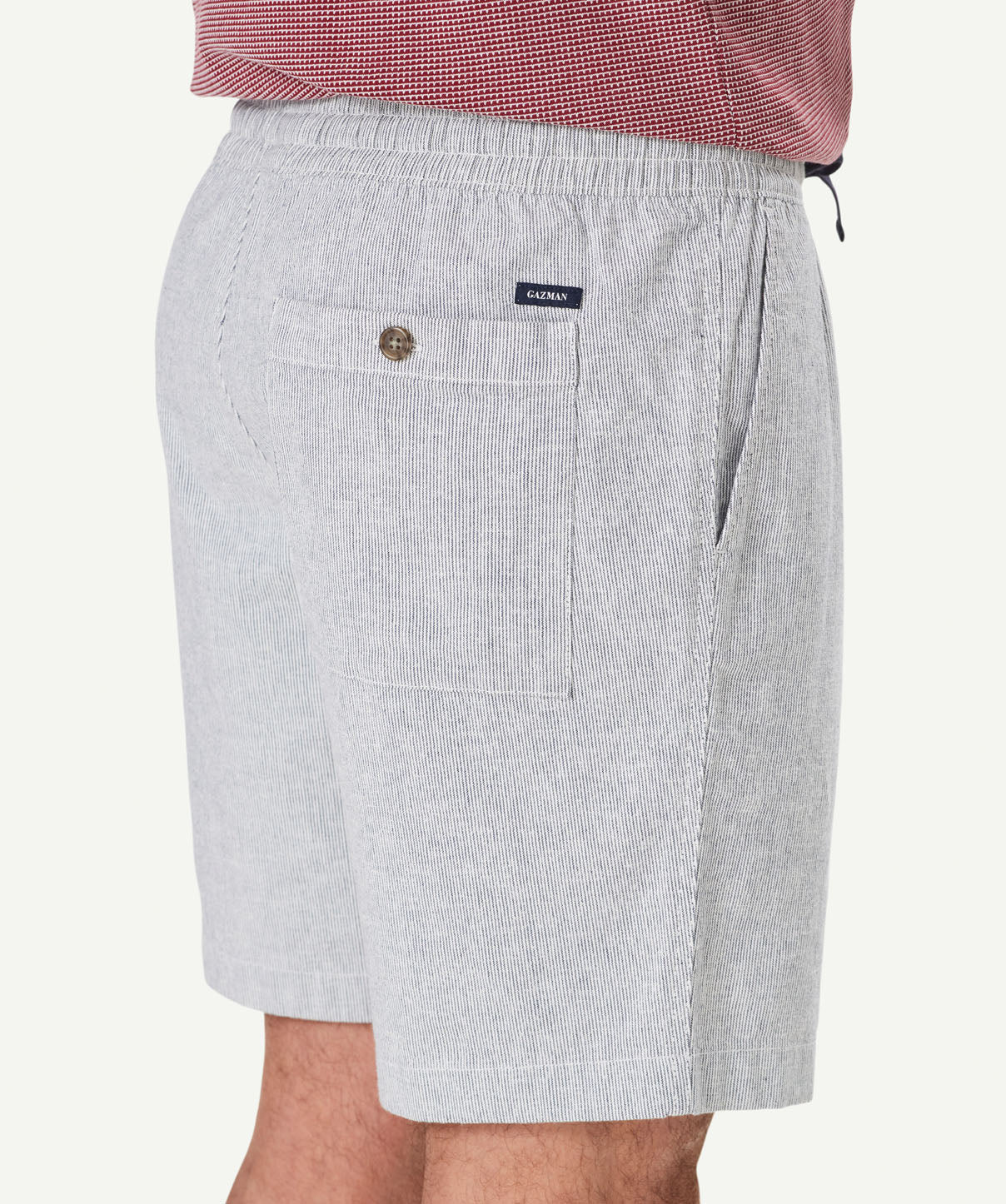 Cotton Linen Comfort Short - Navy - Image 4