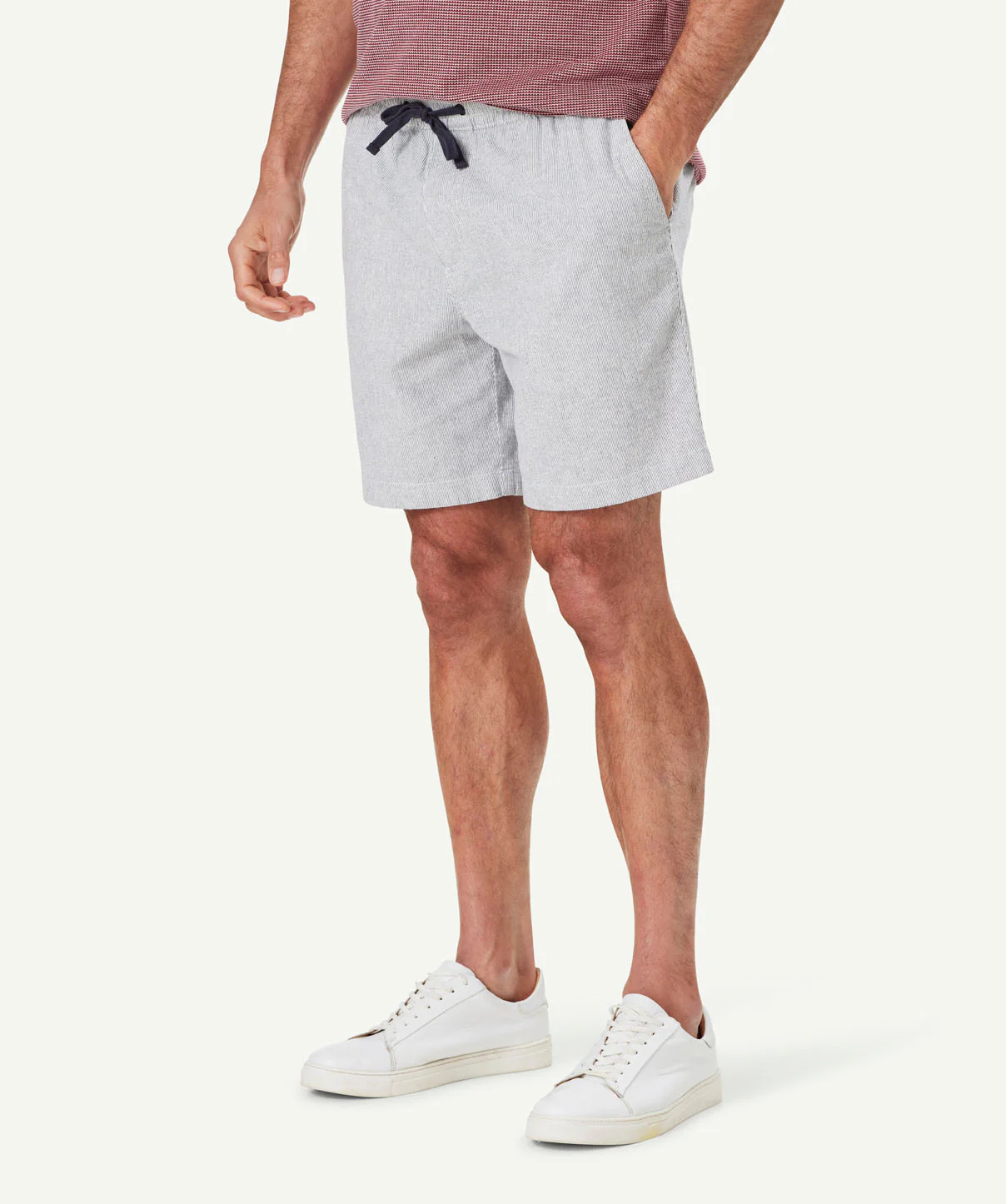 Cotton Linen Comfort Short - Navy - Image 5
