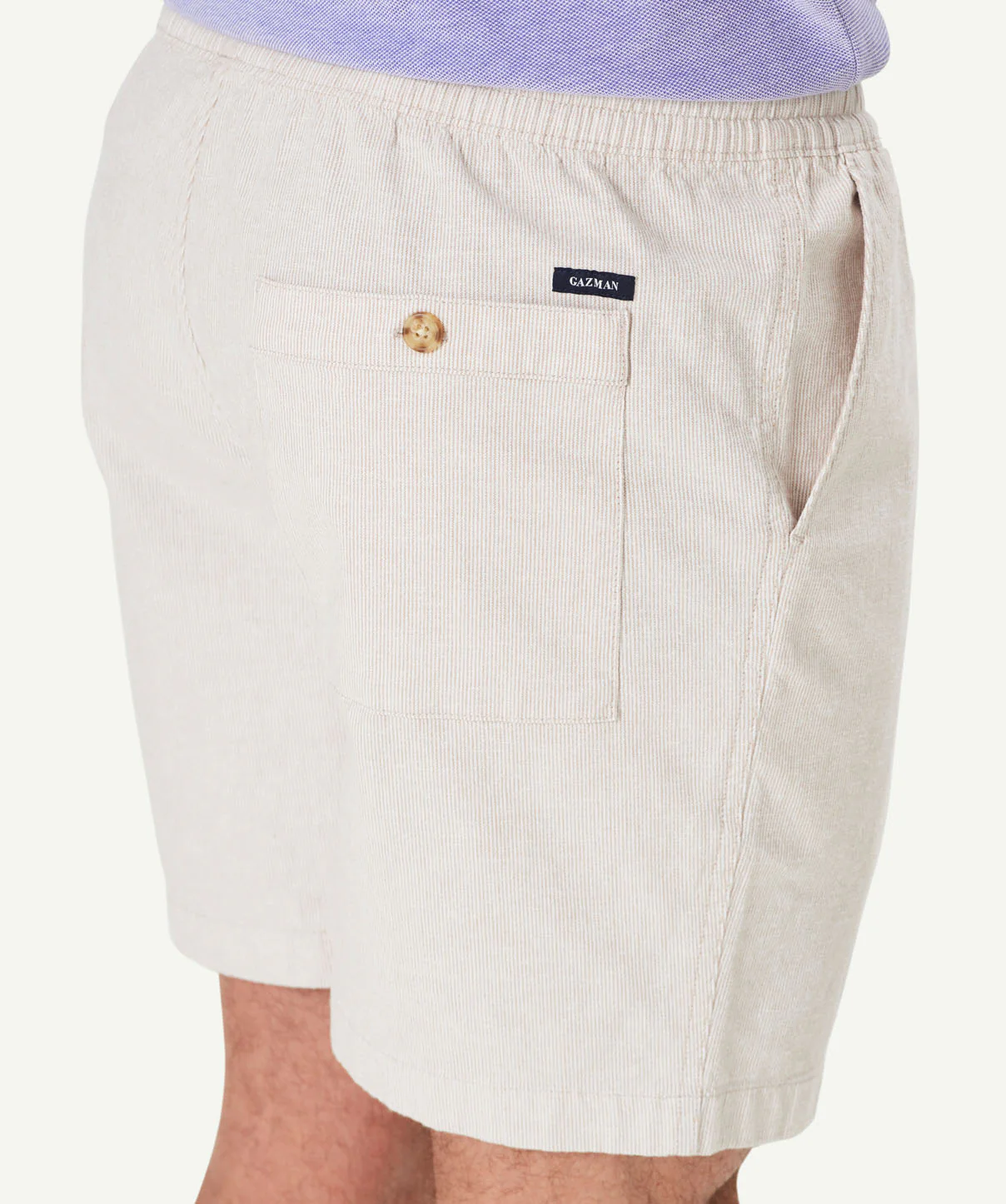 Cotton Linen Comfort Short - Stone - Image 4