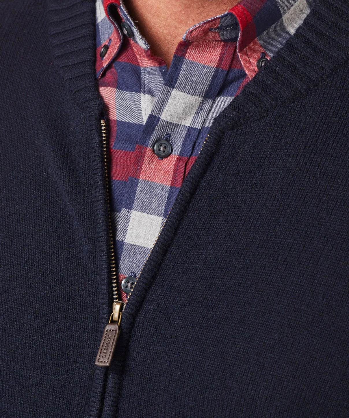 Cotton Wool Blend Bomber Jacket - Navy - Image 4