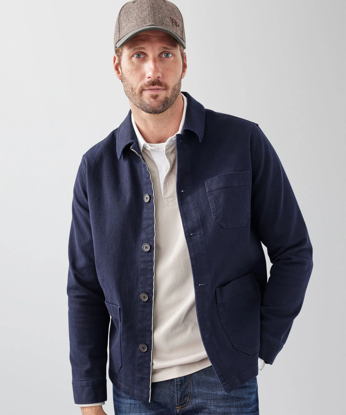 Davies Chore Jacket - Navy - Image 3