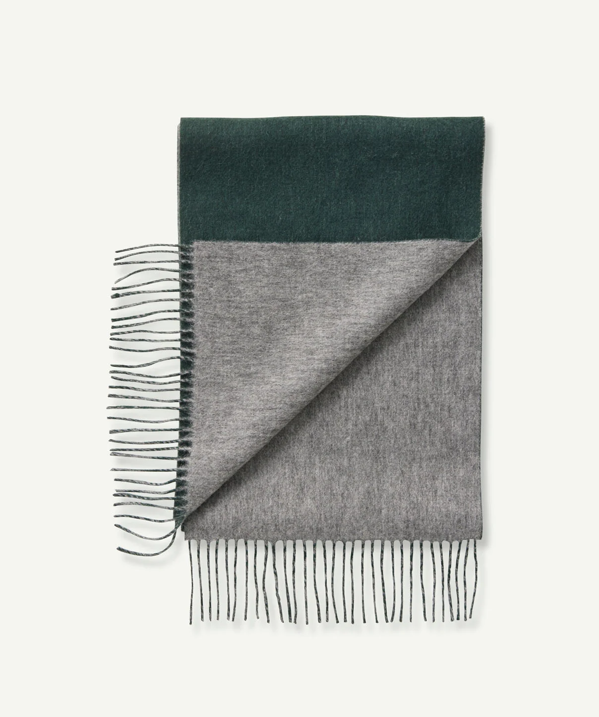 Double Wool Face Scarf - Forest - Image 2