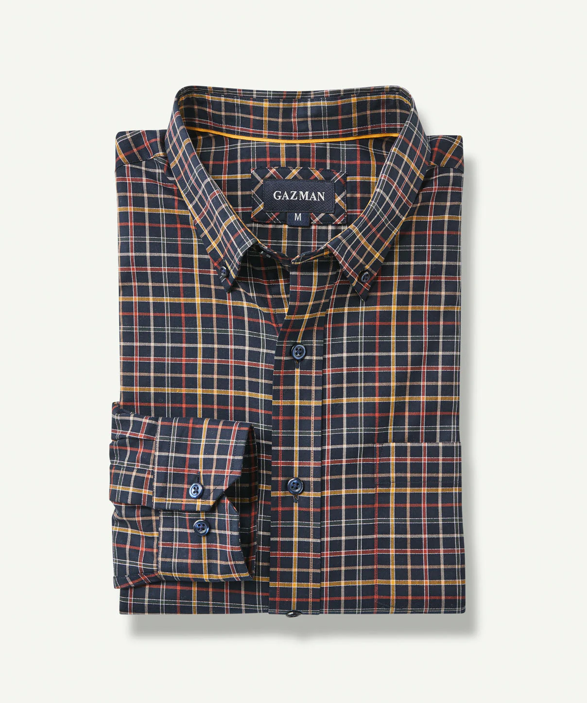 Easy Care Check Long Sleeve Shirt - Dark Navy - Image 2