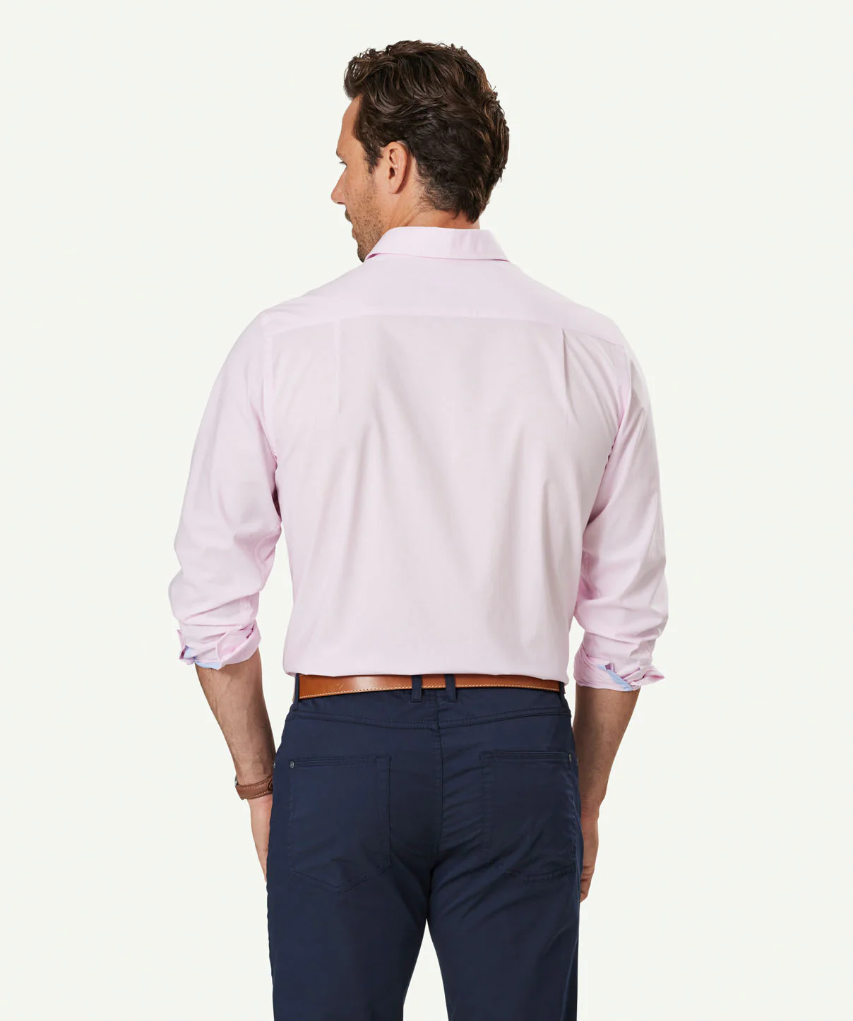 Easy Care Feather Stripe Long Sleeve Shirt - Pink - Image 3
