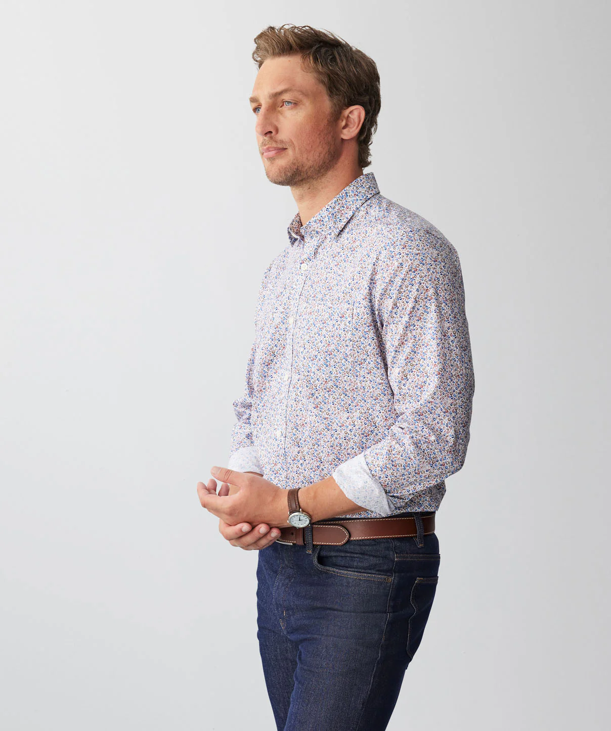 Easy Care Floral Print Long Sleeve Shirt - Autumn - Image 5