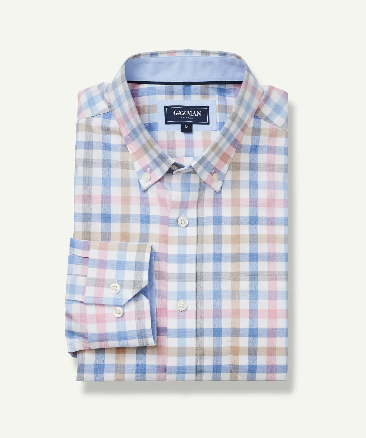 Easy Care Melange Twill Check Long Sleeve Shirt - Multi Check - Image 2