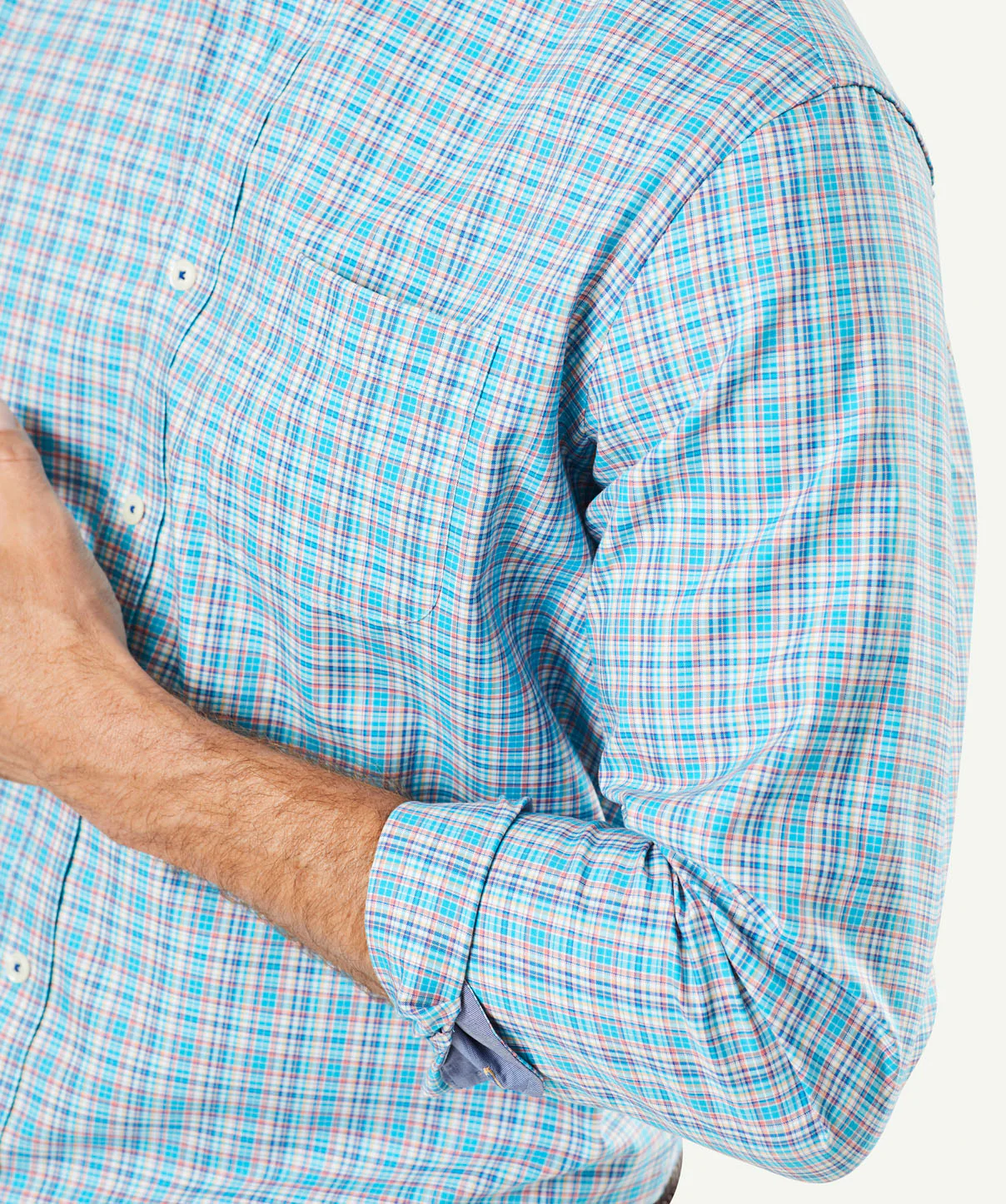 Easy Care Oxford Check Long Sleeve Shirt - Multi Check - Image 4