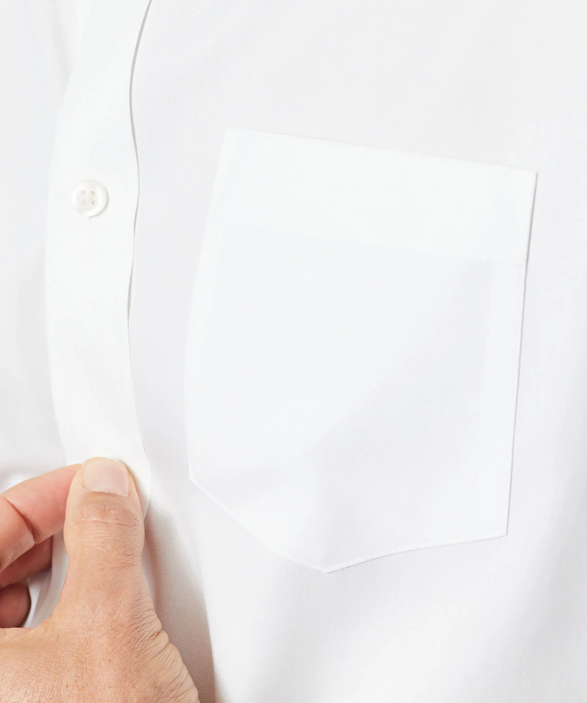 Easy Care Plain Oxford Long Sleeve Shirt - White - Image 6