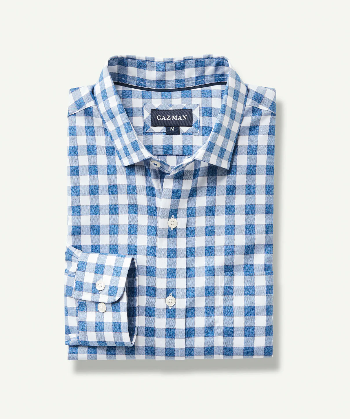 Easy Care Twill Box Check Long Sleeve Shirt - Blue - Image 2