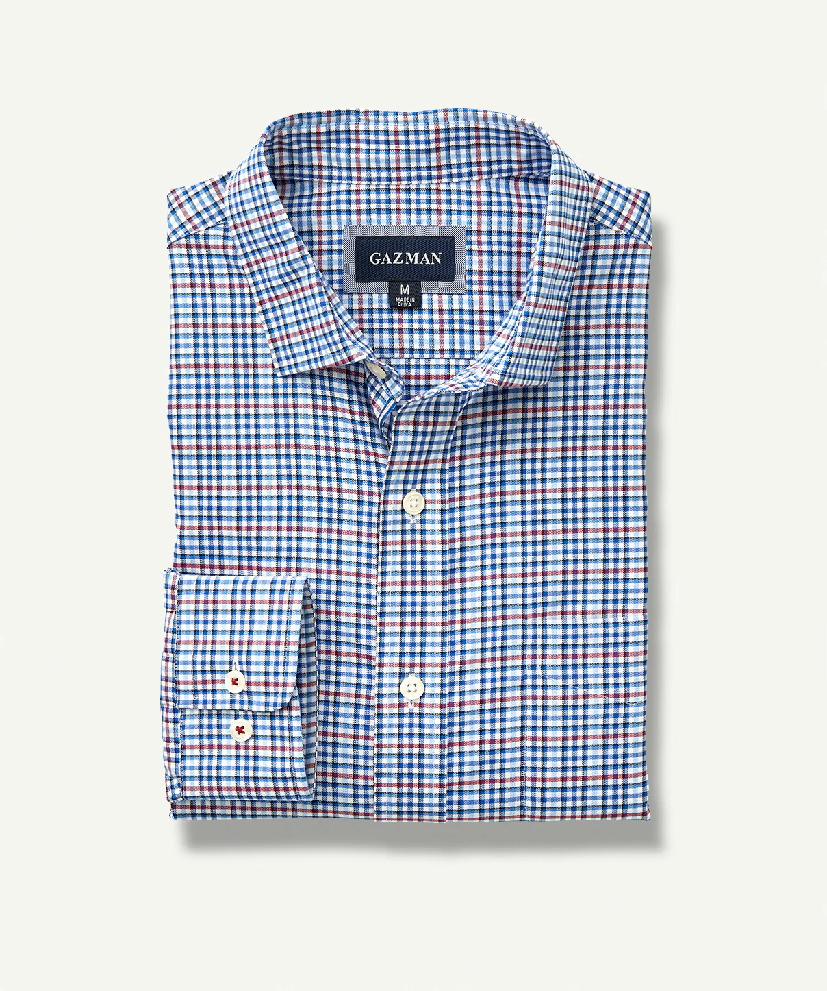 Easy Care Twill Check Long Sleeve Shirt - Royal - Image 2