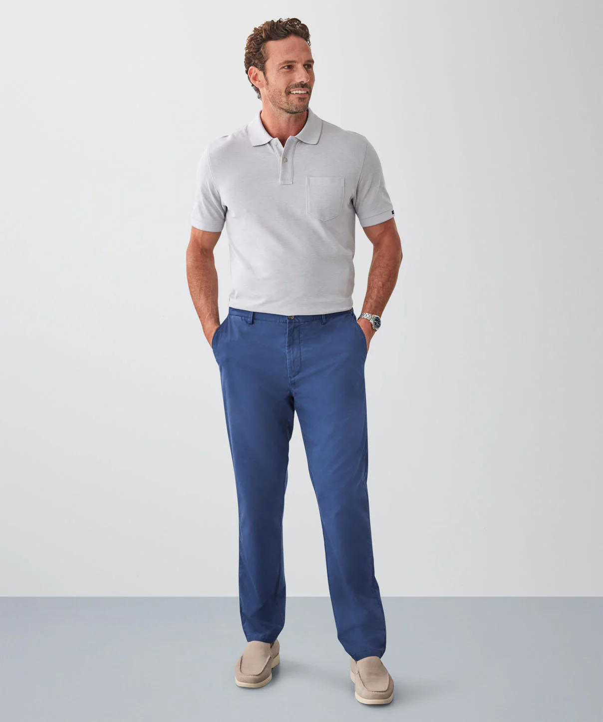 Elastic Waist Pants - Dark Blue - Image 4