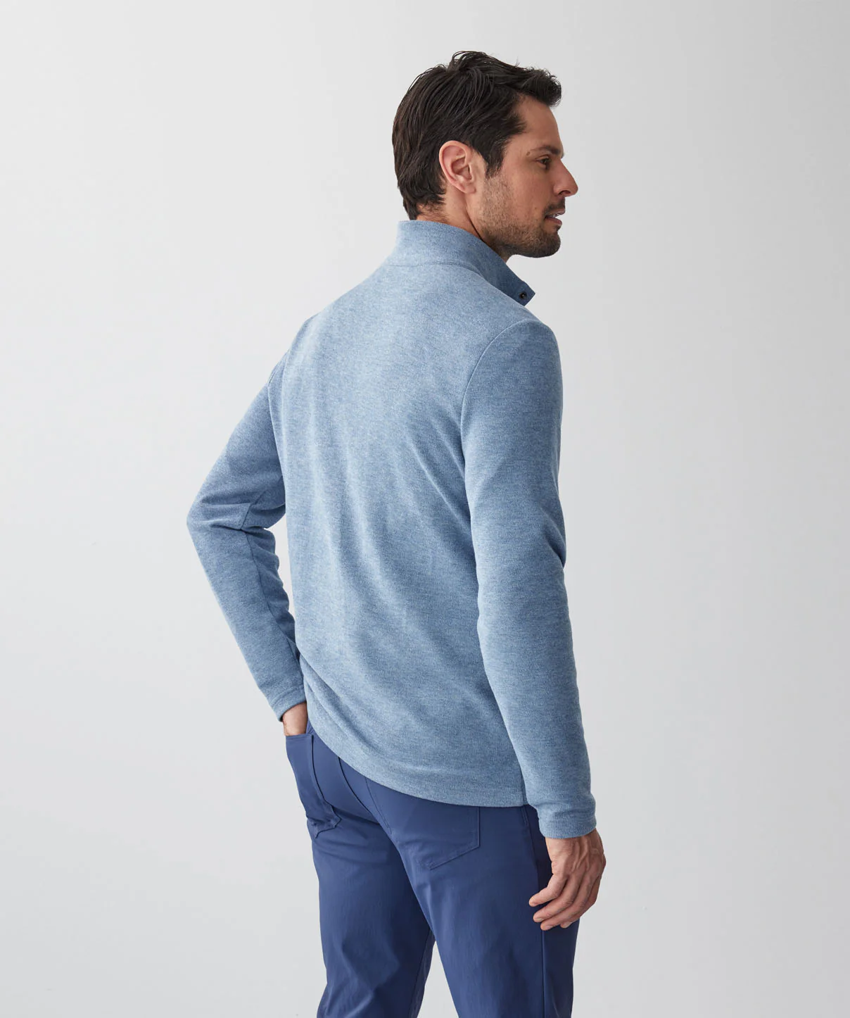 Fairway Half Button Sweat - Blue - Image 3