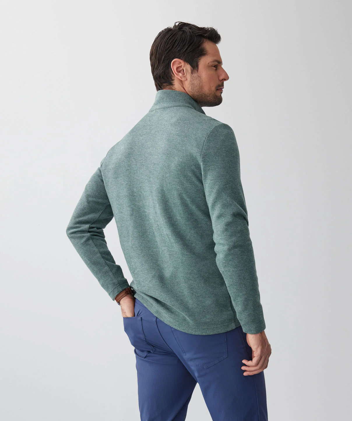 Fairway Half Button Sweat - Green - Image 3