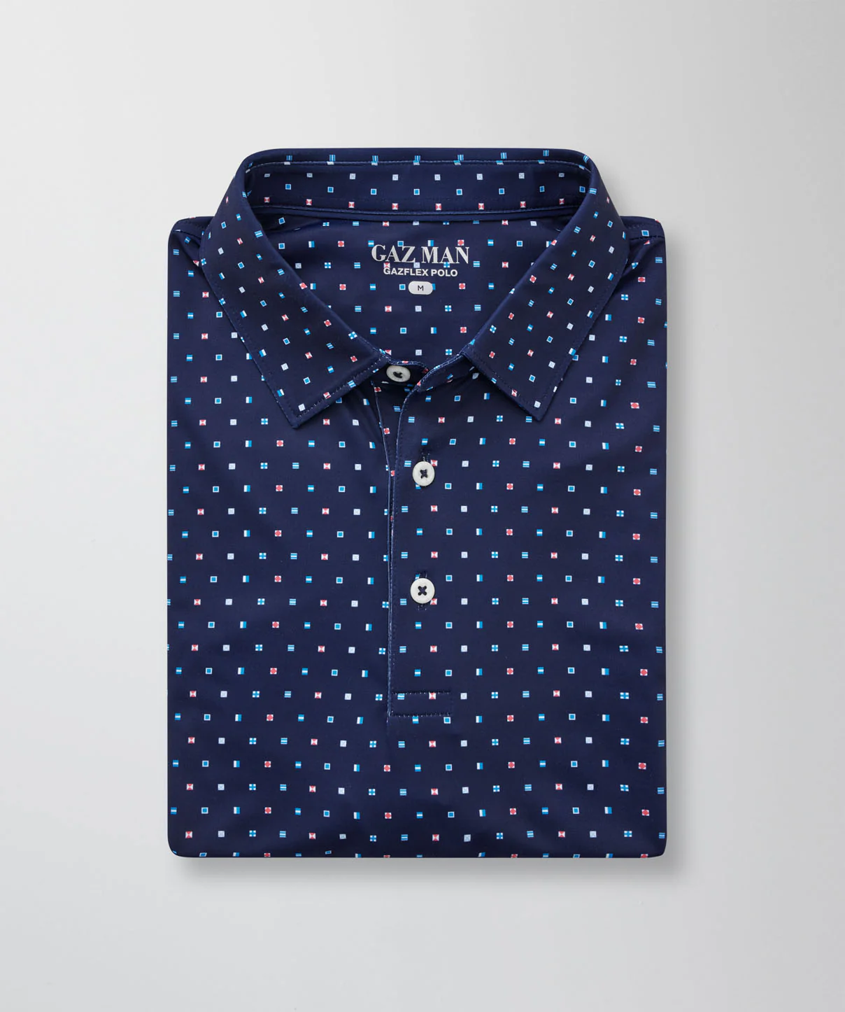 GAZFLEX Flag Print Polo - Navy - Image 2