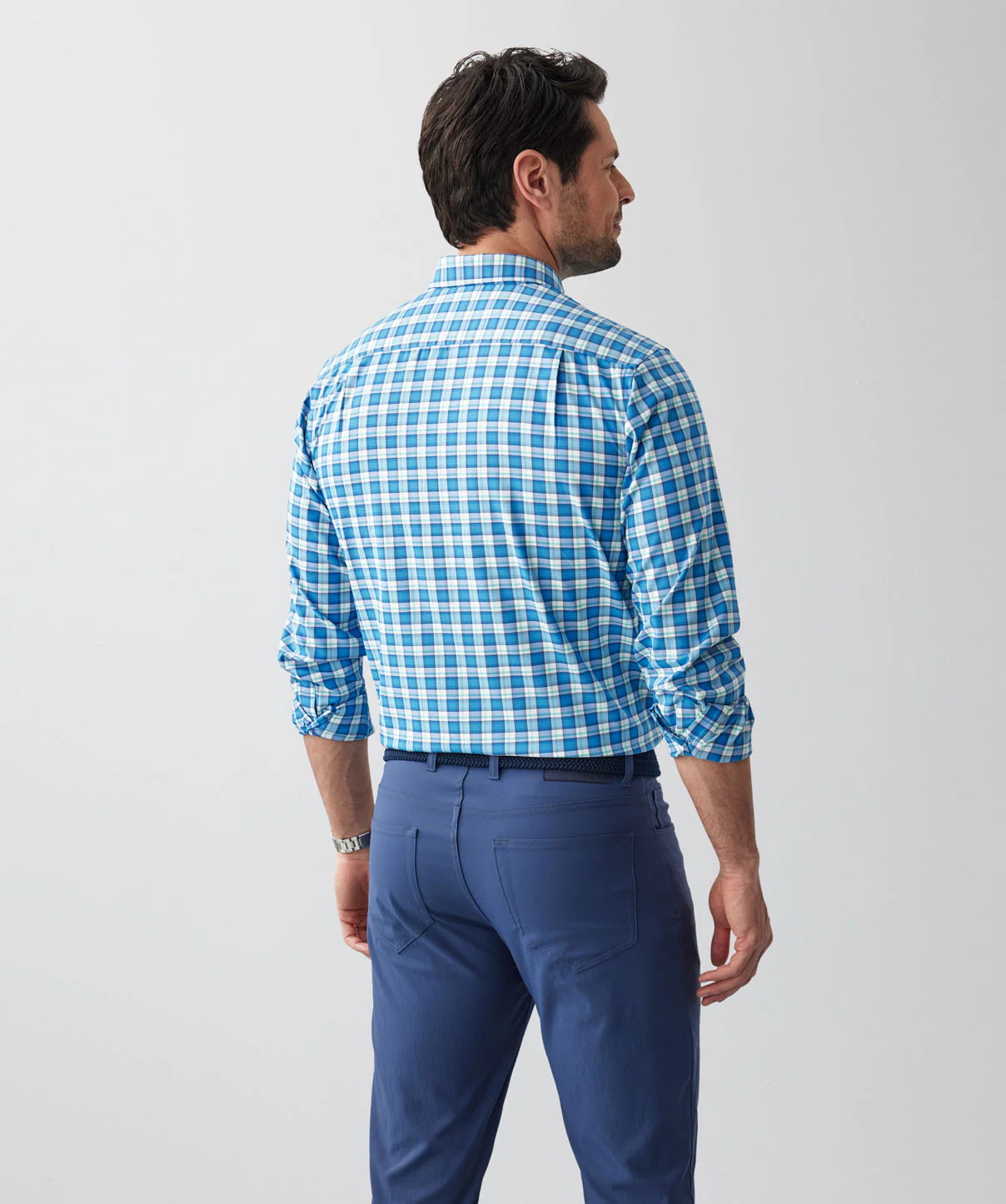 GAZFLEX Performance Check Long Sleeve Shirt - Blue - Image 3